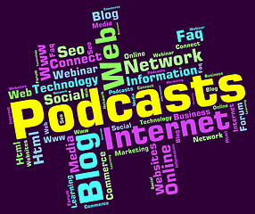 Image showing Podcast Word Shows Webcast Podcasts And Streaming