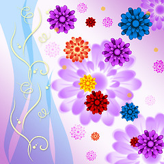 Image showing Colorful Flowers Background Means Blossoms And Beauty\r