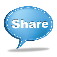 Image showing Share Speech Bubble Means Social Media And Follower