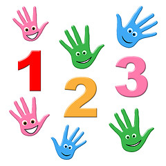 Image showing Counting Kids Shows One Two Three And Calculate