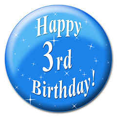 Image showing Happy Third Birthday Shows Celebration Celebrate And Party