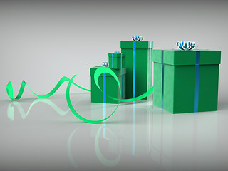 Image showing Giftboxes Celebration Indicates Gift-Box Occasion And Joy