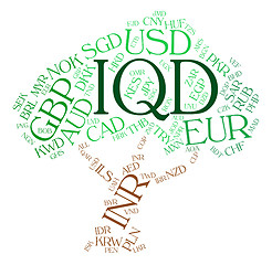 Image showing Iqd Currency Represents Worldwide Trading And Coin