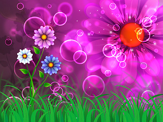 Image showing Flowers Background Shows Admiring Beauty And Growth\r