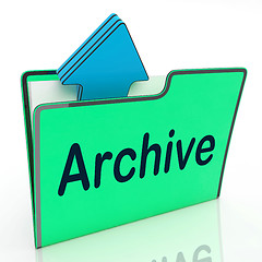 Image showing Archive File Means Cloud Storage And Network