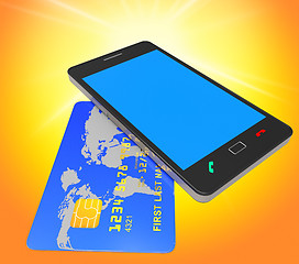 Image showing Credit Card Online Means World Wide Web And Banking