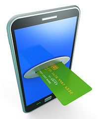 Image showing Credit Card Online Shows Retail Sales And Web