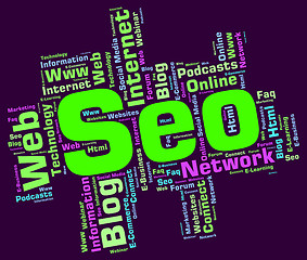 Image showing Seo Word Means Wordcloud Website And Optimization