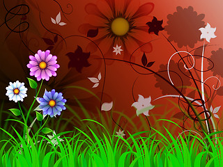 Image showing Flowers Background Means Petals Shoots And Growing\r