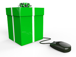 Image showing Online Gift Shows World Wide Web And Box