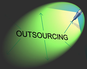 Image showing Outsourcing Outsource Means Independent Contractor And Freelance