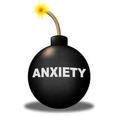 Image showing Anxiety Warning Indicates Concern Uneasiness And Alert