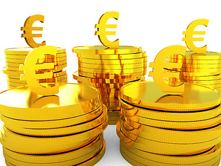 Image showing Euro Cash Represents Money Revenue And Wealth