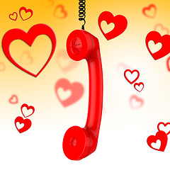 Image showing Romantic Call Represents Conversation Fondness And Discussion