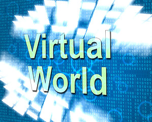 Image showing Virtual World Represents Web Site And Earth