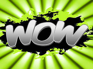 Image showing Wow Sign Shows Amazed Message And Shock