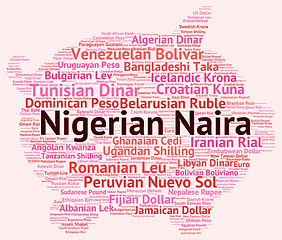 Image showing Nigerian Naira Represents Foreign Exchange And Banknote