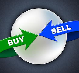 Image showing Buy Sell Arrows Shows Retail Purchase And Shop