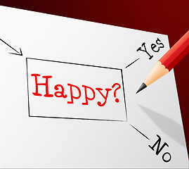 Image showing Happy Choice Represents Joy Cheerful And Alternative