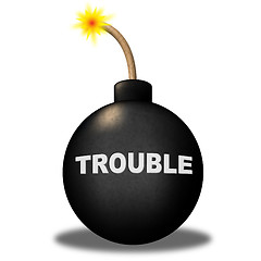 Image showing Trouble Alert Means Stumbling Block And Advisory