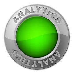 Image showing Analytics Button Means Info Collecting And Measuring