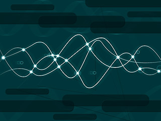 Image showing Green Double Helix Background Shows DNA Make-Up And Biological\r