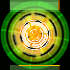 Image showing Green Disc Background Shows LP Circles And Rectangles\r