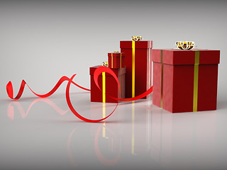 Image showing Celebration Giftboxes Shows Gift-Box Greeting And Wrapped