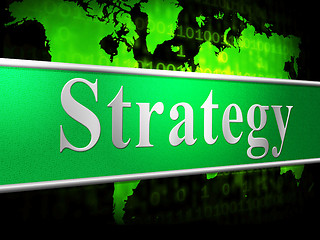 Image showing Business Strategy Means Commercial Biz And Tactics