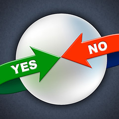 Image showing Yes No Arrows Shows All Right And Ok