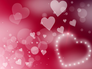 Image showing Hearts Glow Represents Valentines Day And Background