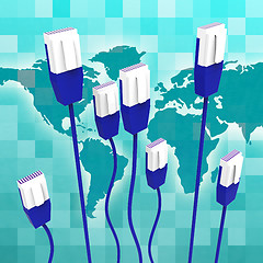 Image showing Computer Network Means Global Communications And Cable