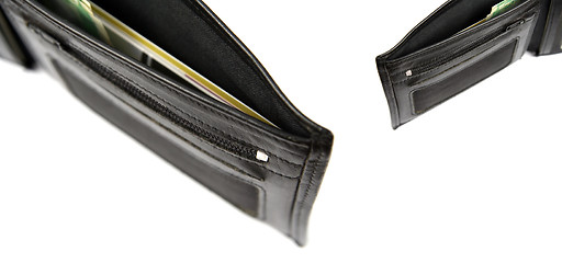 Image showing Black leather wallet