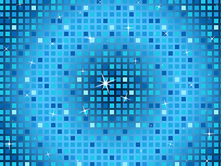 Image showing Blue Squares Background Shows Light Glinting And Celebration\r