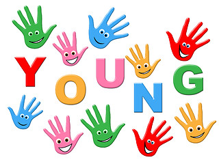 Image showing Young Handprints Indicates Kids Youth And Painted