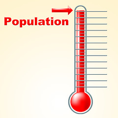 Image showing Thermometer Population Shows Thermostat Celsius And Temperature