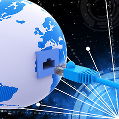 Image showing Worldwide Connection Means Network Server And Computer