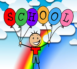 Image showing School Balloons Represents Youth Male And Learned