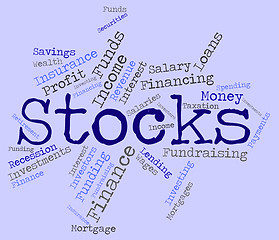 Image showing Stocks Word Indicates Return On Investment And Financial