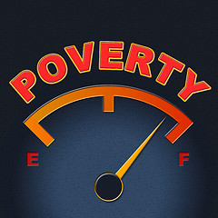 Image showing Poverty Gauge Shows Stop Hunger And Display