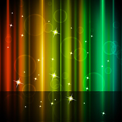 Image showing Multicolored Curtains Background Shows Stars And Bubbles\r