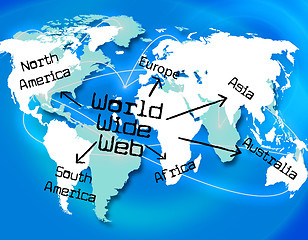 Image showing World Wide Web Shows Searching Globalize And Online