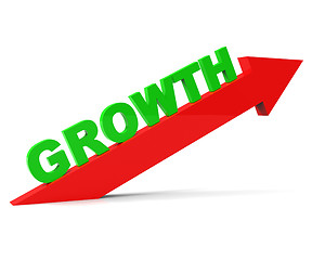Image showing Increase Growth Indicates Rising Advance And Arrow
