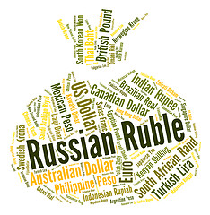 Image showing Russian Ruble Shows Worldwide Trading And Foreign