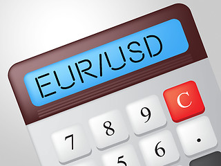 Image showing Eur Usd Calculator Indicates Exchange Rate And American