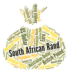 Image showing South African Rand Indicates Exchange Rate And Coinage