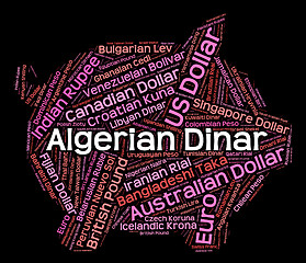 Image showing Algerian Dinar Means Worldwide Trading And Banknote