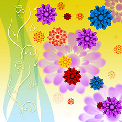 Image showing Colorful Flowers Background Means Petals Buds Ad Yellow\r