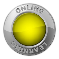 Image showing Online Button Represents World Wide Web And Knob