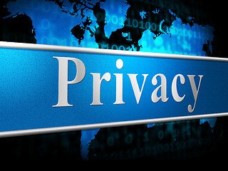 Image showing Private Sign Indicates Secrecy Confidentiality And Confidential